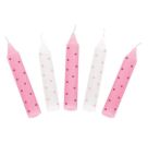 Geburtstagskerzen-Set, rosa gepunktet (für
