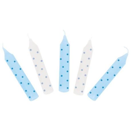 Geburtstagskerzen-Set, blau gepunktet (für GK