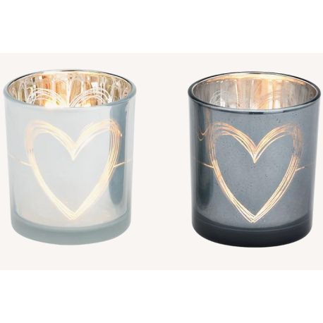 Windlicht Herz, weiß,schwarz (Farbe nicht auswähbar)
