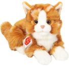 Teddy Hermann Katze liegend, rot getigert, 20 cm