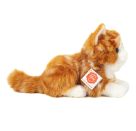Teddy Hermann Katze liegend, rot getigert, 20 cm