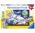 Ravensburger 5665 Puzzle Reise durch den Weltraum 2 X 24 Teile
