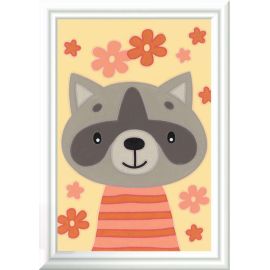 Ravensburger Malen nach Zahlen 20288 - Lieber Waschbär – Kinder ab 7 Jahren