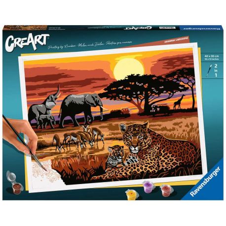 Ravensburger CreArt - Malen nach Zahlen 23548 – Savannenlandschaft – ab 14 Jahren