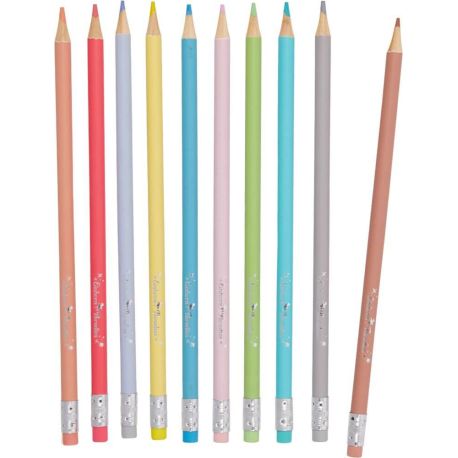 Radierbare Buntstifte Pastell - Einhorn-Paradies