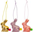 Puschelhäschen-Anhänger Frohe Ostern, sortiert (1 Stück)