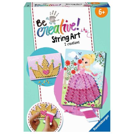 Ravensburger 18245 BeCreative String Art Prinzessin – Kreative Fadenbilder mit romantischer Prinzessin und Krone, für