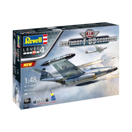 Geschenkset 75th Anniv. Northrop F-89 Scorpion, Revell Modellbausatz mit Basiszubehör
