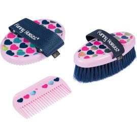 Putzset -Funny Horses Hearts- rosa