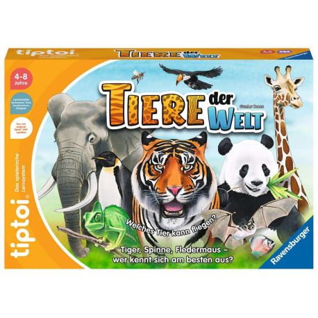 Ravensburger tiptoi Spiel 00171 Tiere der Welt, Erkenne die Tiere anhand ihrer Eigenschaften, Lernspiel für 1-4 Kinder