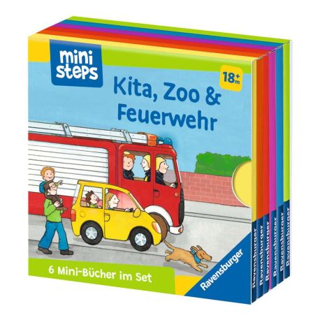 ministeps: Mein erster Bücher-Würfel: Kita, Zoo und Feuerwehr (Bücher-Set)