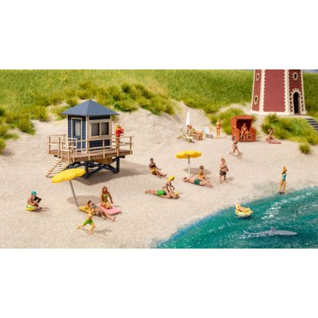 NOCH - H0 Rettungsschwimmer-Turm mit Haifisch-Flosse