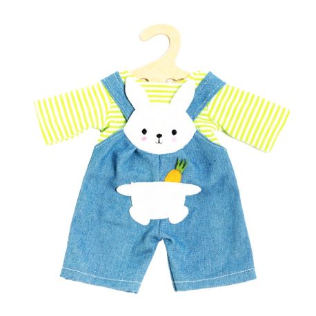 Puppen-Latzhose mit Ringelshirt Bunny Lou, Gr. 28-35 cm