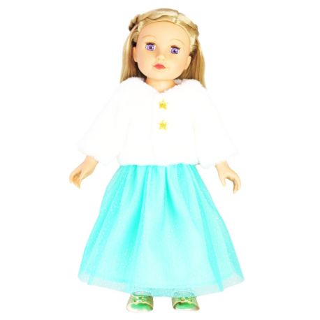 Puppen-Plüschjacke Yuki mit Tüllrock, Gr. 28-35 cm