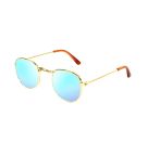 Puppen-Sonnenbrille, gold, blau verspiegelt