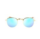 Puppen-Sonnenbrille, gold, blau verspiegelt