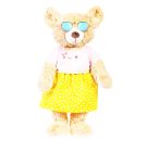 Puppen-Sonnenbrille, gold, blau verspiegelt