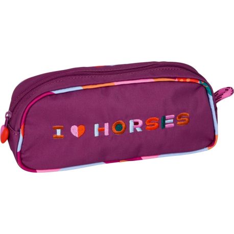 Stifte-Etui - I LOVE HORSES (fuchsia)