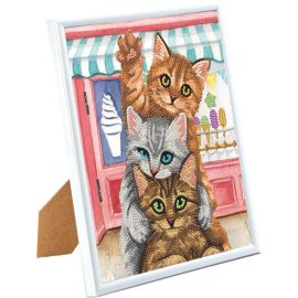 Crystal Art Gerahmtes Bild Katzen