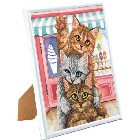 Crystal Art Gerahmtes Bild Katzen