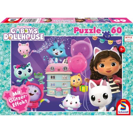 Puzzle Gabbys Dollhouse Geburtstagsfeier im Puppenhaus 60Teile