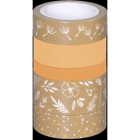 Deko Tape Natur Blätter orange