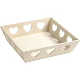 Holztablett m.herz 31x31x8cm