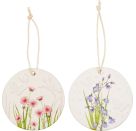 Porzellan-Anhänger mit Blumenmotiv - Ostergrüße, sortiert (1 Stück)