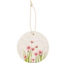 Porzellan-Anhänger mit Blumenmotiv - Ostergrüße, sortiert (1 Stück)