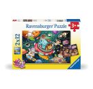 Ravensburger 12000857 Puzzle Tiere im Weltall 2 X 12 Teile