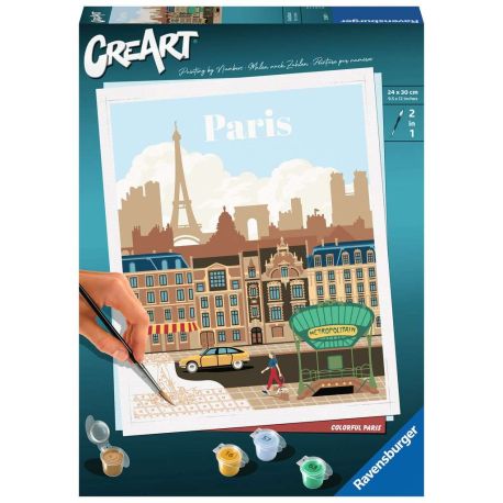 Ravensburger CreArt - Malen nach Zahlen 23687 - Farbenfrohes Paris - ab 12 Jahren