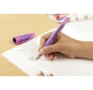 Schulfüller mit Anfänger-Feder A - STABILO EASYbuddy in schwarz/limette - Schreibfarbe blau (löschbar) - Einzelstift -