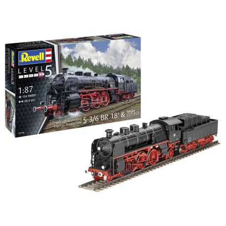Schnellzuglokomotive S3/6 BR18(5) mit Tender 2‘2’T, Revell Modellbausatz