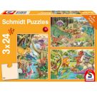 Puzzle Spaß mit den Dinosauriern 3x24Teile