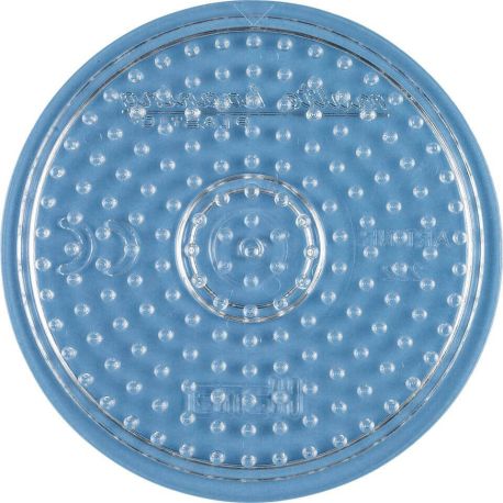 Hama® Bügelperlen Stiftplatte, rund, klein, transparent.