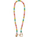 Schlüsselband Holzperlen - Happy together, sort.