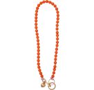 Schlüsselband Holzperlen - Happy together, sort.