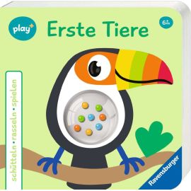 Ravensburger Play+ schütteln, rasseln, spielen: Erste Tiere, Baby-Buch ab 6 Monate