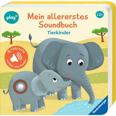Ravensburger Play+ Mein allererstes Soundbuch: Tierkinder, Baby-Buch ab 1 Jahr