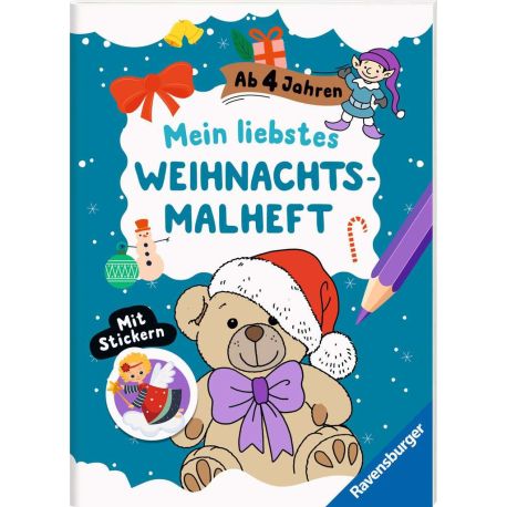 Mein liebstes Weihnachtsmalheft mit Stickern ab 4