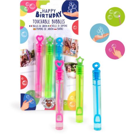 BIRTHDAY FUN Seifenblasen Touchable 3er-Set, je 4 ml