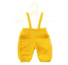 Puppen-Latzhose aus 100 % Bio-Baumwolle, honiggelb, mit weißem T-Shirt, 2-teilig, Gr. 28-35 cm