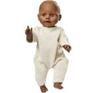 Puppen-Strickstrampler aus 100 % Bio-Baumwolle, ecru, Gr. 35-45 cm
