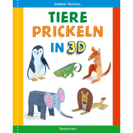 Tiere prickeln in 3D. Prickeln - Zum Basteln, Falten und spielen.