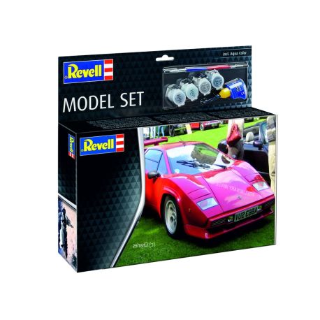 Model Set Lamborghini Countach LP500S, Revell Modellbausatz mit Basiszubehör