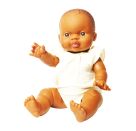 Puppen-Body mit Rüschen aus 100 % Bio-Baumwolle, ecru, Gr. 28-35 cm