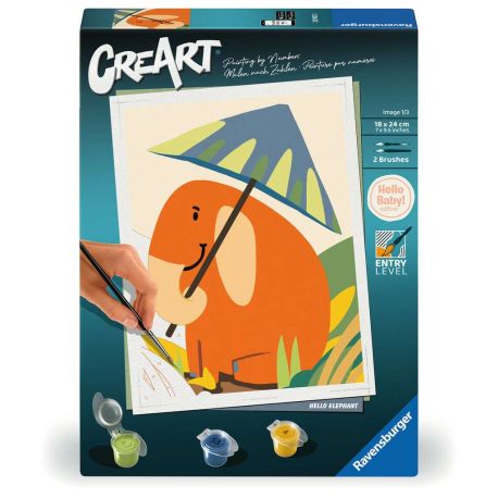Ravensburger CreArt - Malen nach Zahlen 23902 - Hallo Elefant - ab 12 Jahren