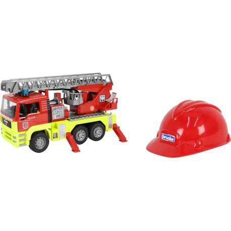MAN TGA Feuerwehr m. Drehleiter + L S Modul+Feuwerwehr Spielhelm