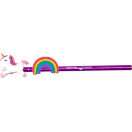 Bleistift mit Anspitzer   Radierer - Einhorn-Paradies, sort.