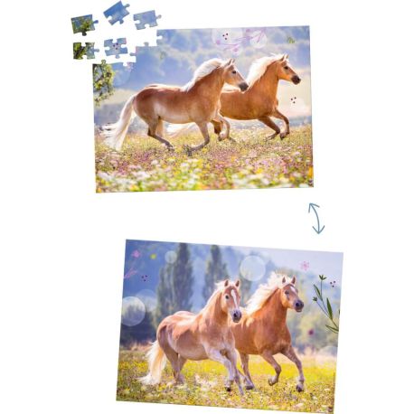 Lentikular-Puzzle - Pferdefreunde (100 Teile)